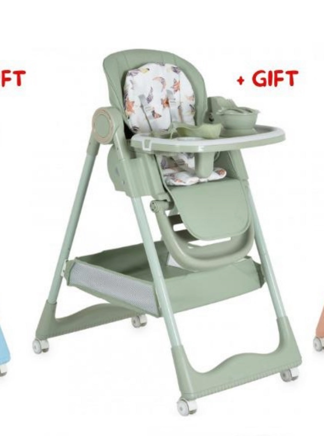 Sediolone pappa verde surprise + accessori omaggio