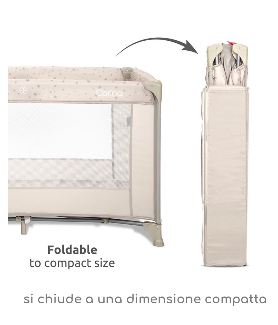 Lettino da campeggio carina beige doppia altezza