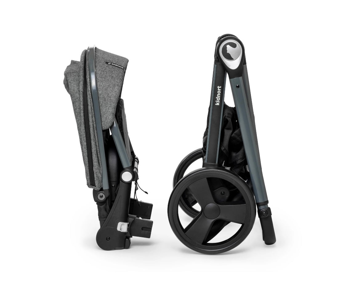 Passeggino reversibile 0/22 kg nero con accessori kidnort