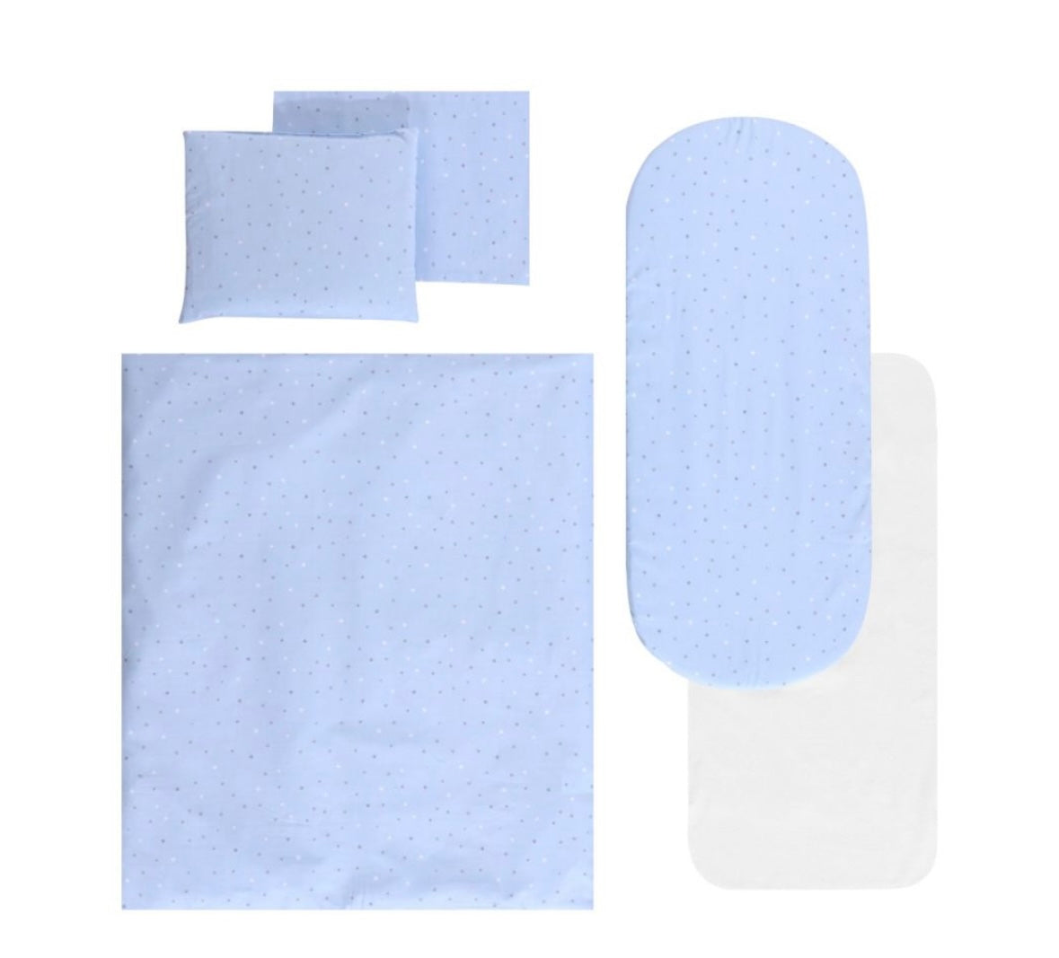 Set tessile per navetta azzurro con stelle