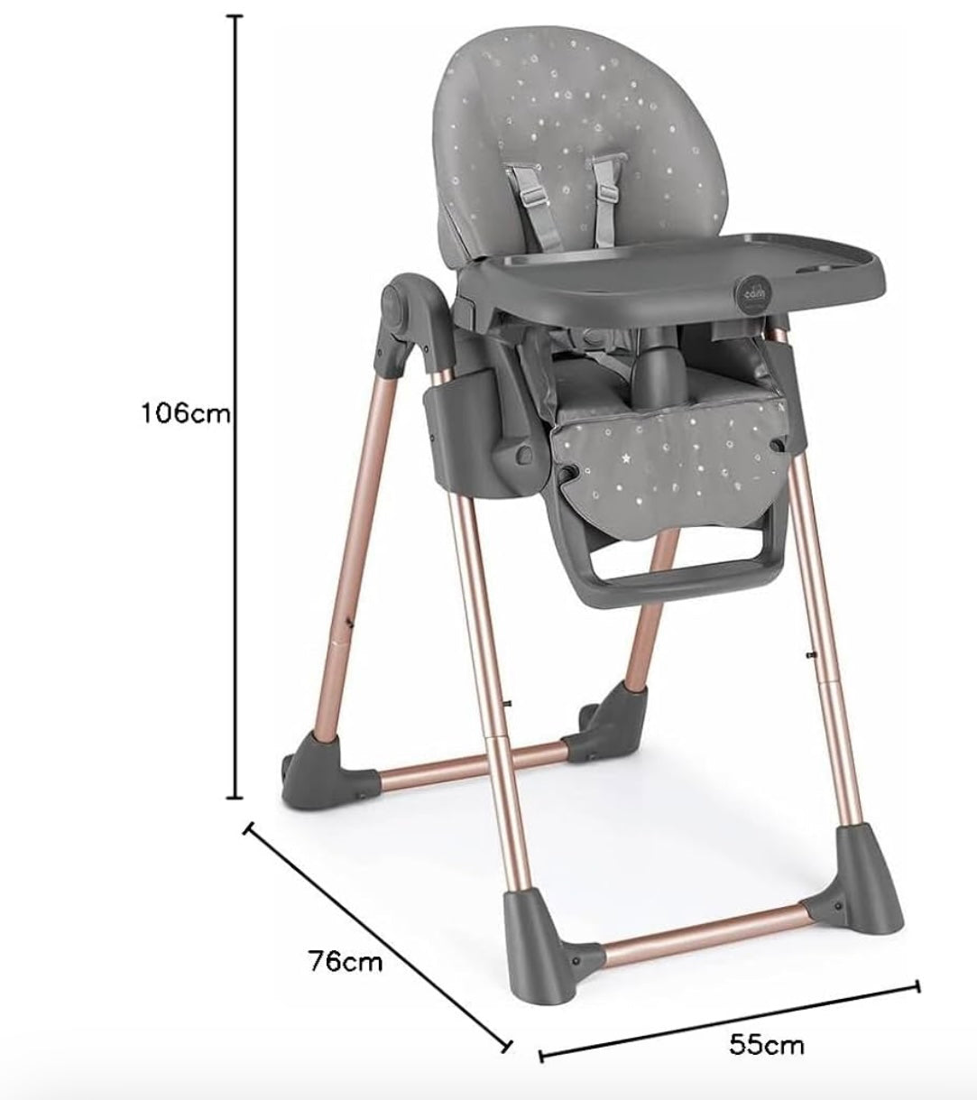 Seggiolone pappananna grigio e ororosa cam