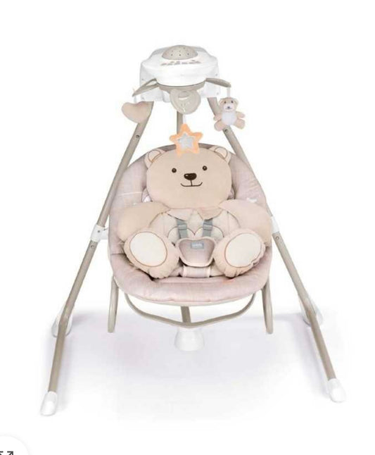 Altalena elettrica beige orso giro nanna evo cam