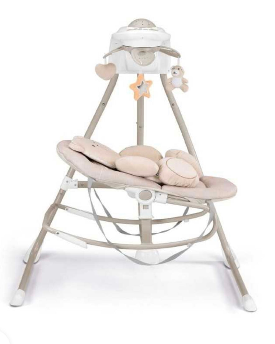 Altalena elettrica beige orso giro nanna evo cam