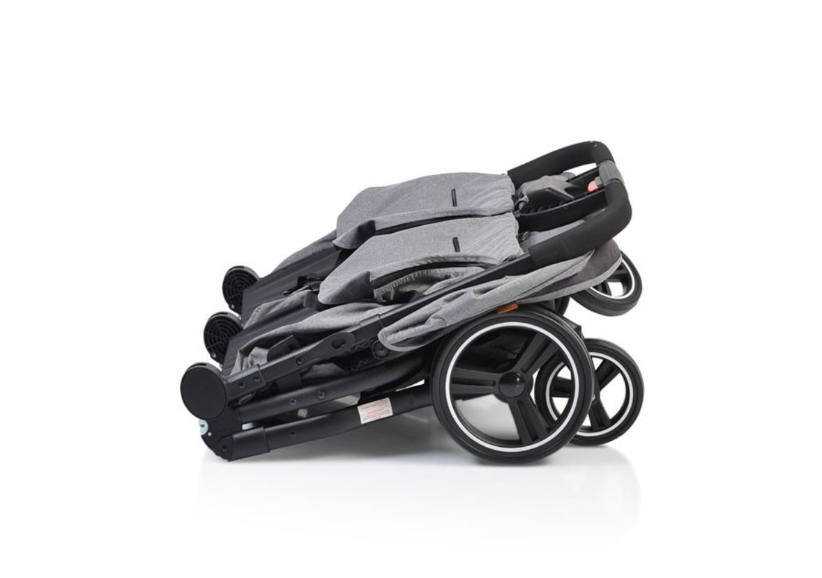 Passeggino leggero gemellare beige con copertina