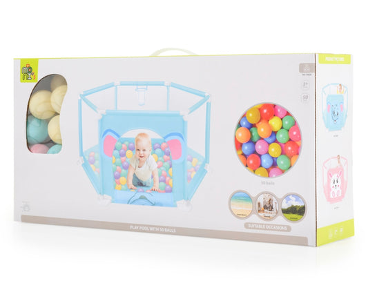 Box recinto blu con 50 palline