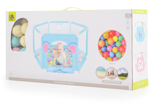 Box recinto rosa con 50 palline