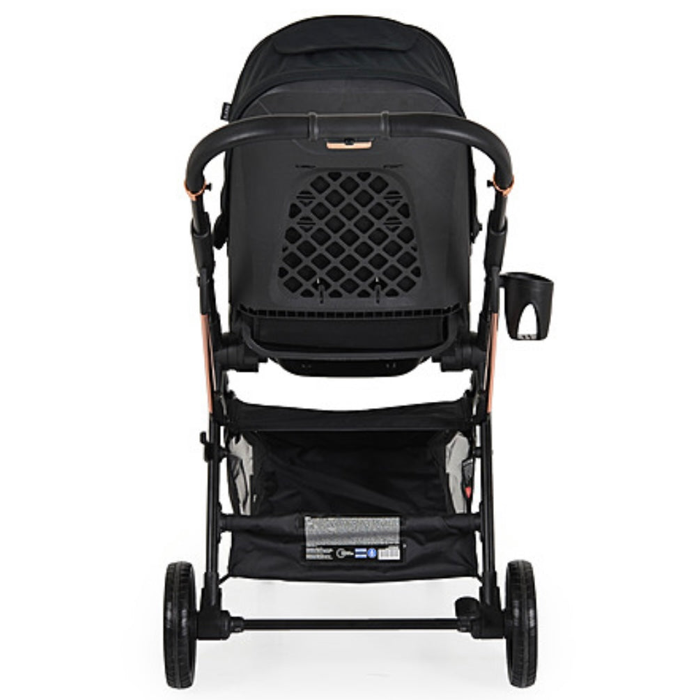 Passeggino leggero reversibile 0/22 kg nero con accessori moni