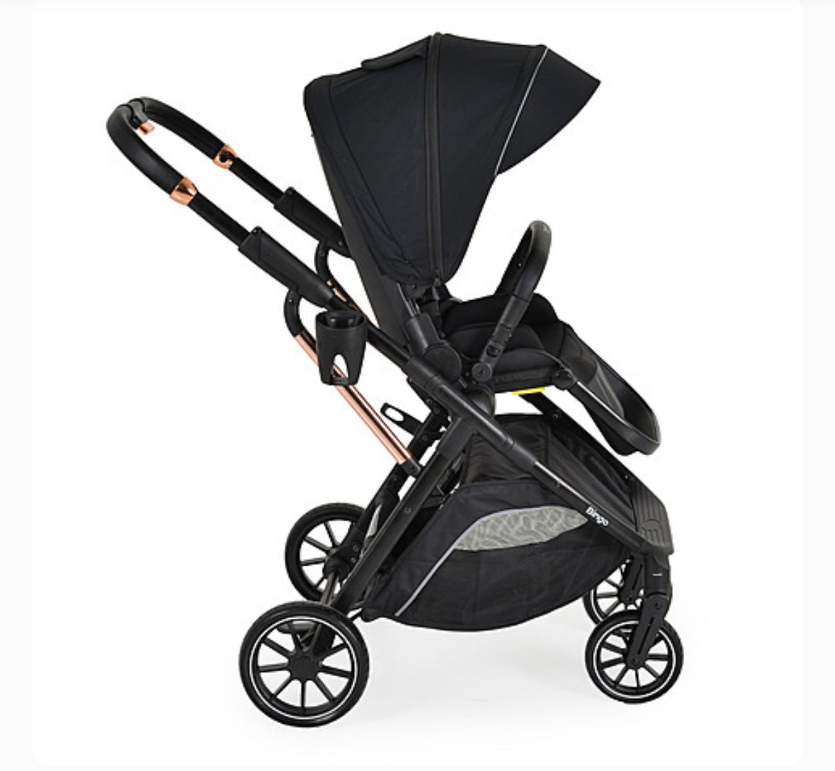 Passeggino leggero reversibile 0/22 kg nero con accessori moni