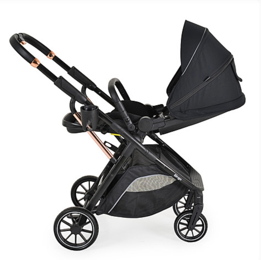 Passeggino leggero reversibile 0/22 kg nero con accessori moni