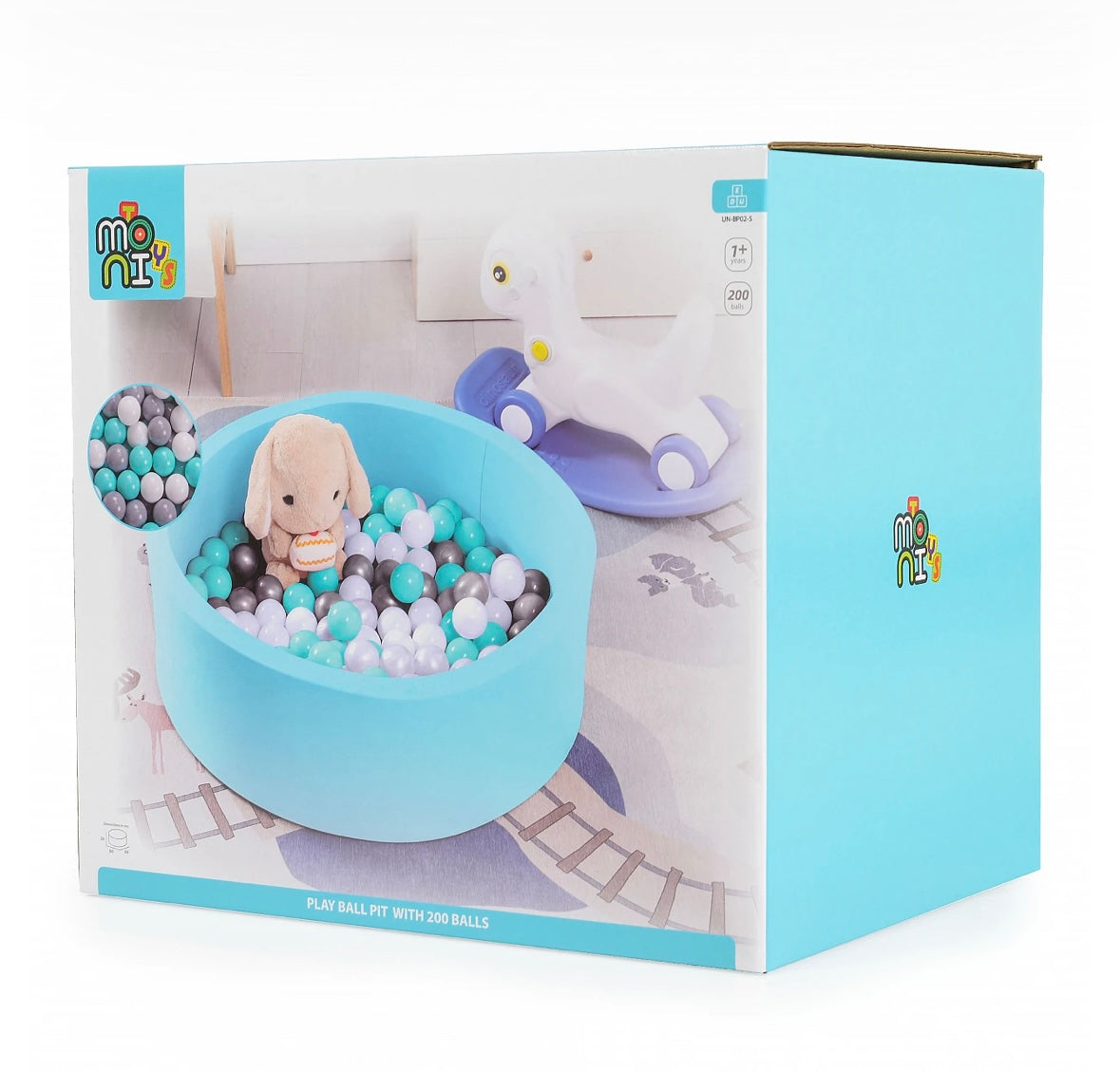 Box piscina play ball con 200 palline azzurro