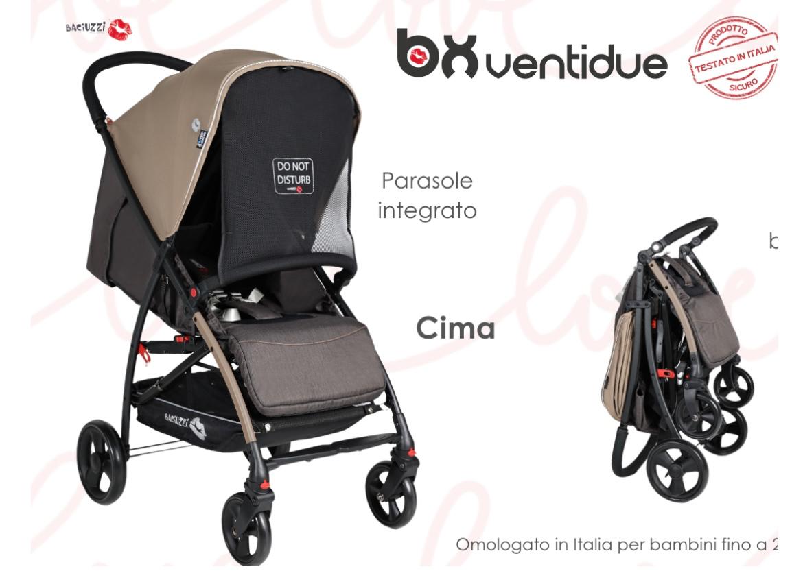 Passeggino leggero cima beige baciuzzi