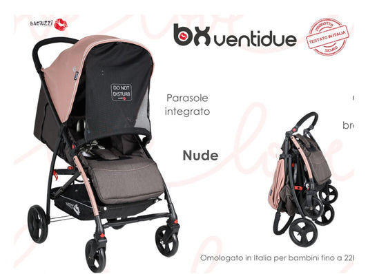 Passeggino leggero 22kg nude rosa baciuzzi