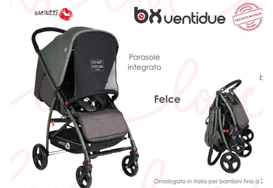 Passeggino leggero 22kg felce verde baciuzzi
