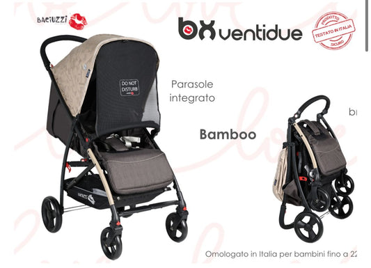 Passeggino leggero 22 kg beige bamboo baciuzzi