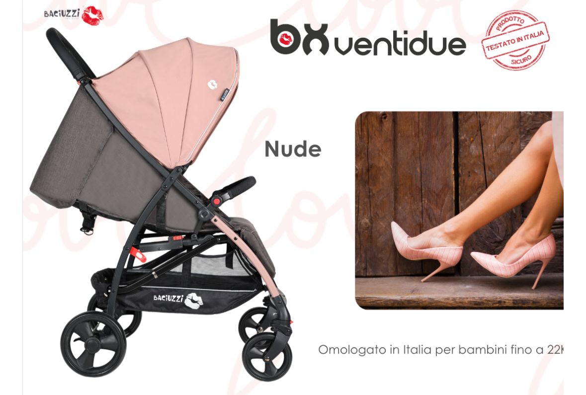 Passeggino leggero 22kg nude rosa baciuzzi