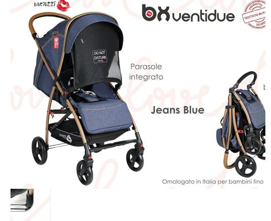 Passeggino leggero 22kg jeans blue baciuzzi