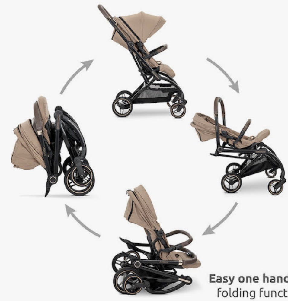 Passeggino leggero revesibile Makaya nero 0/22kg