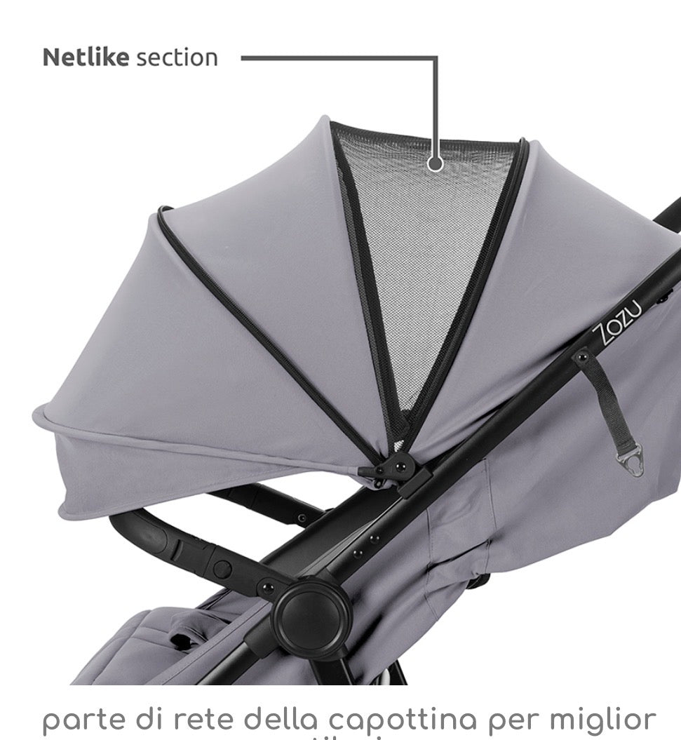 Passeggino leggero Zozu nero 22kg Lorelli