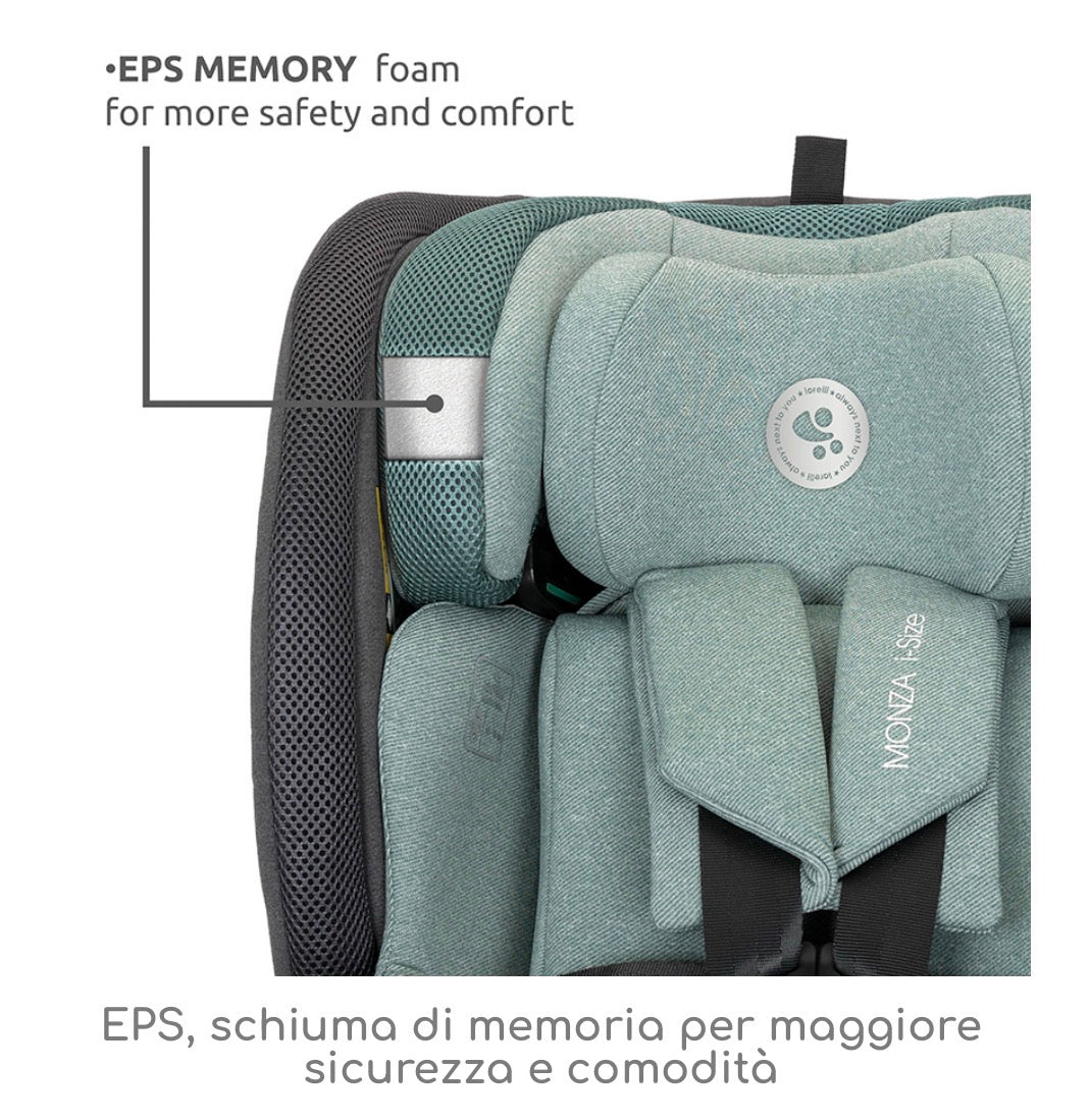 Seggiolino auto Monza i size isofix anti rebound bar nero Lorelli