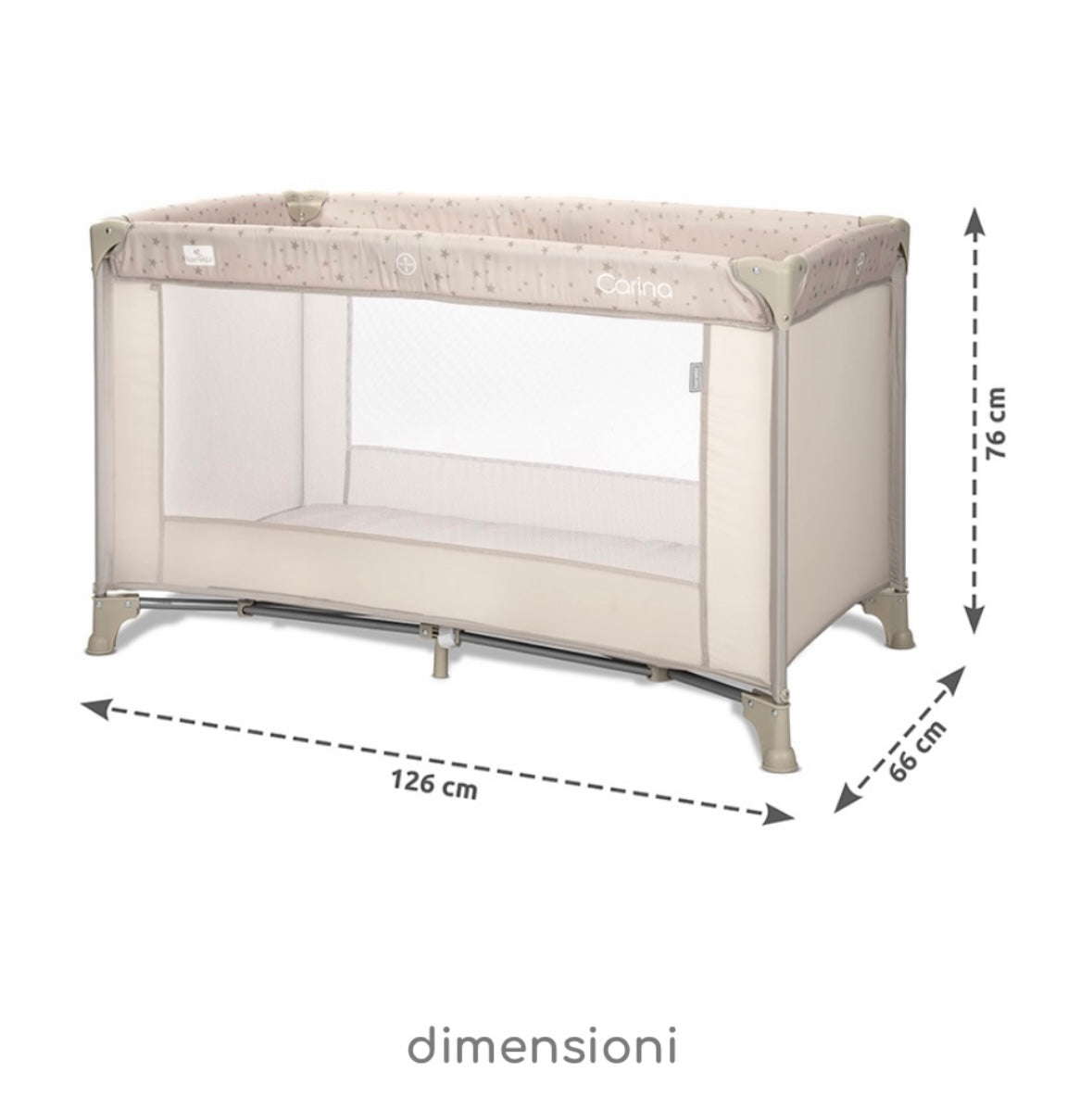 Lettino da campeggio carina beige doppia altezza
