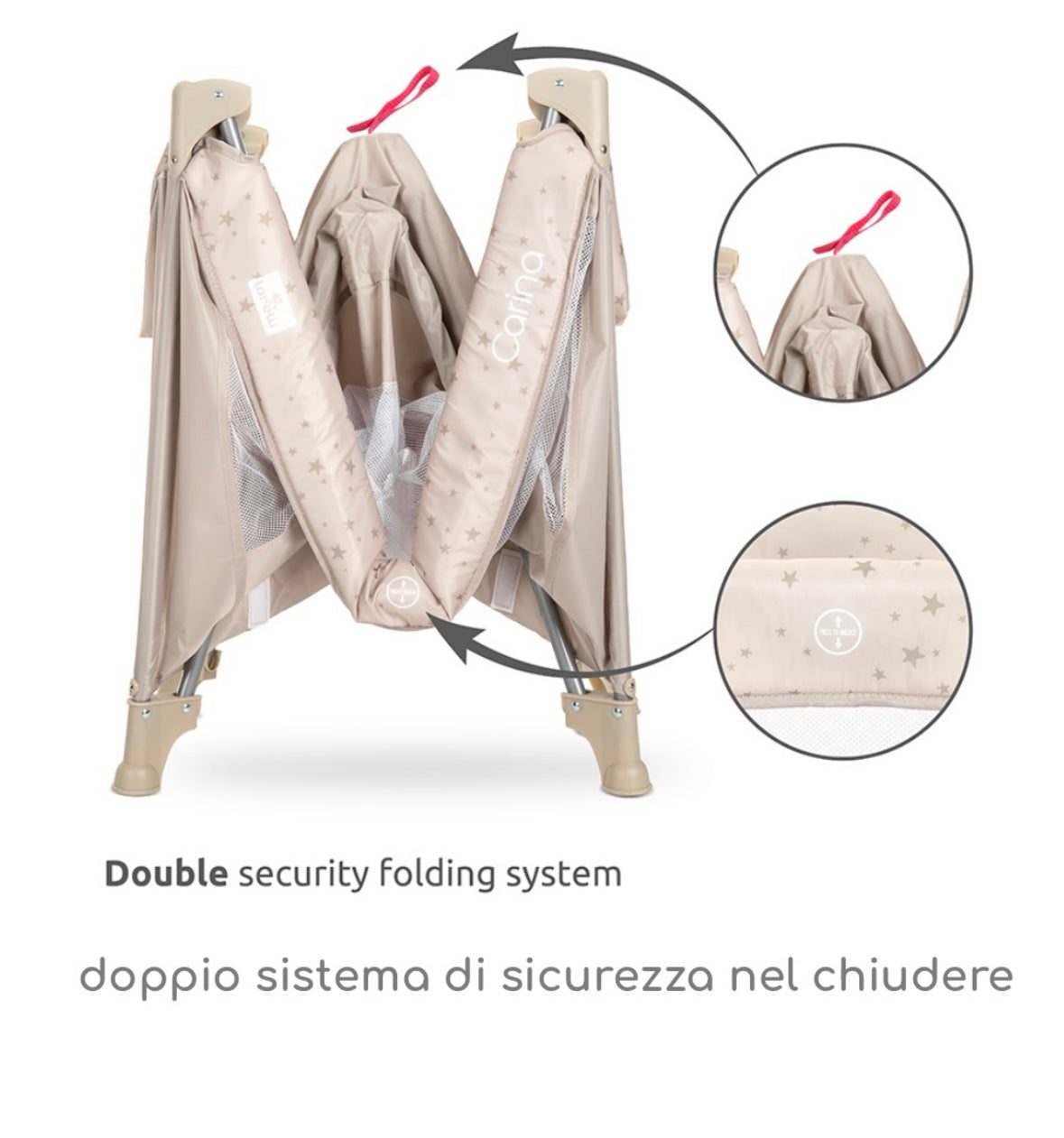 Lettino da campeggio carina beige doppia altezza