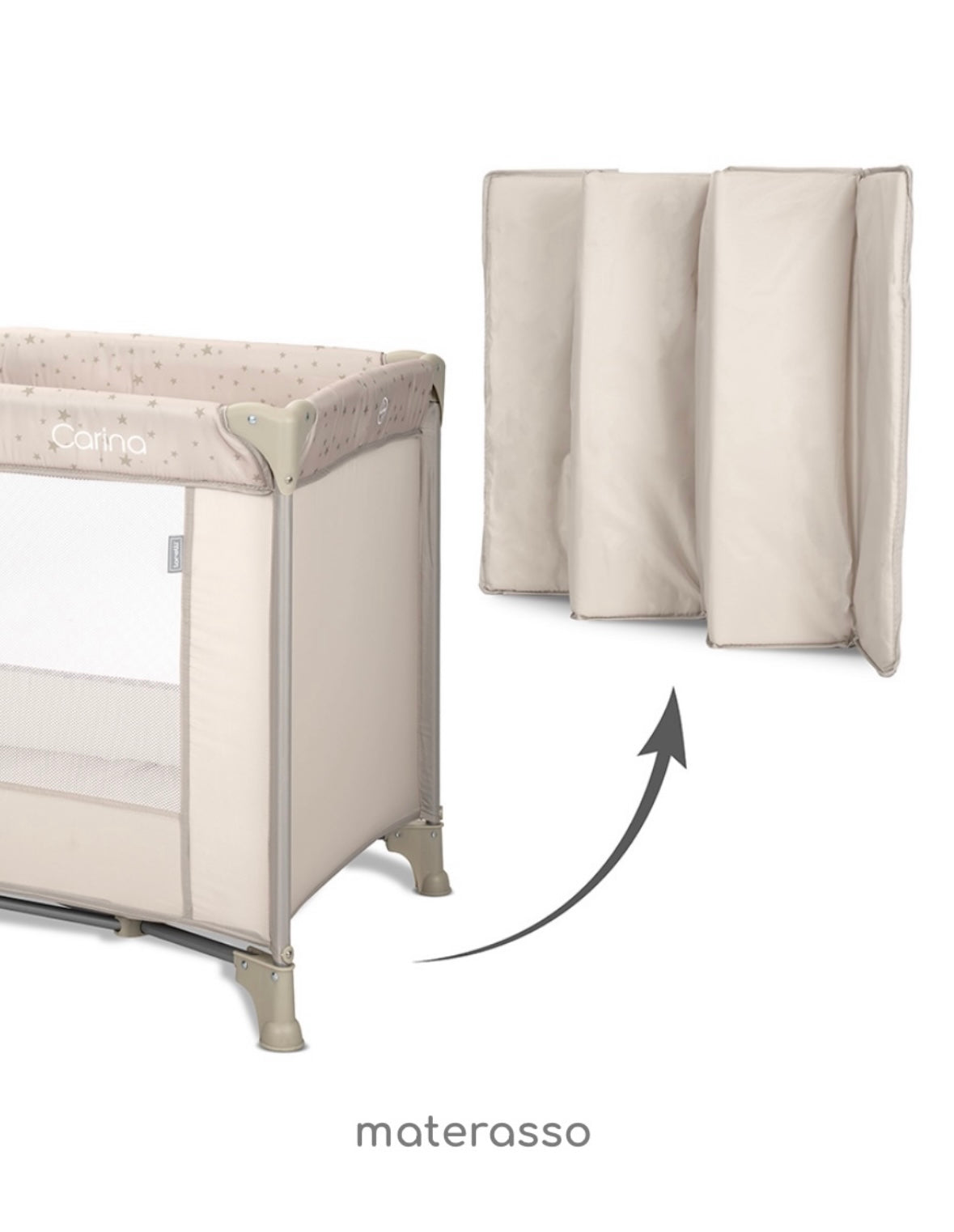 Lettino da campeggio carina beige doppia altezza