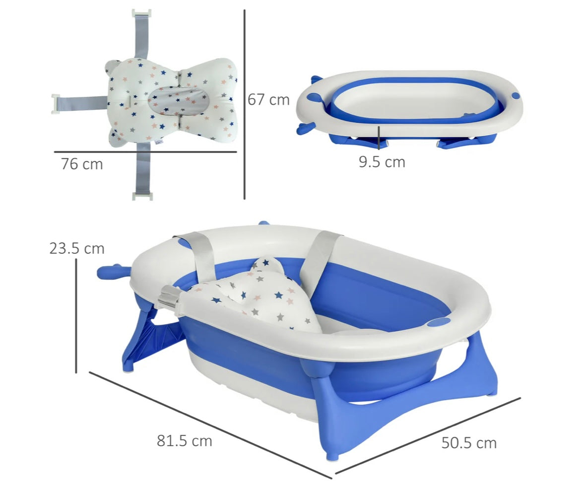 Vaschetta richiudibile con cuscino blu