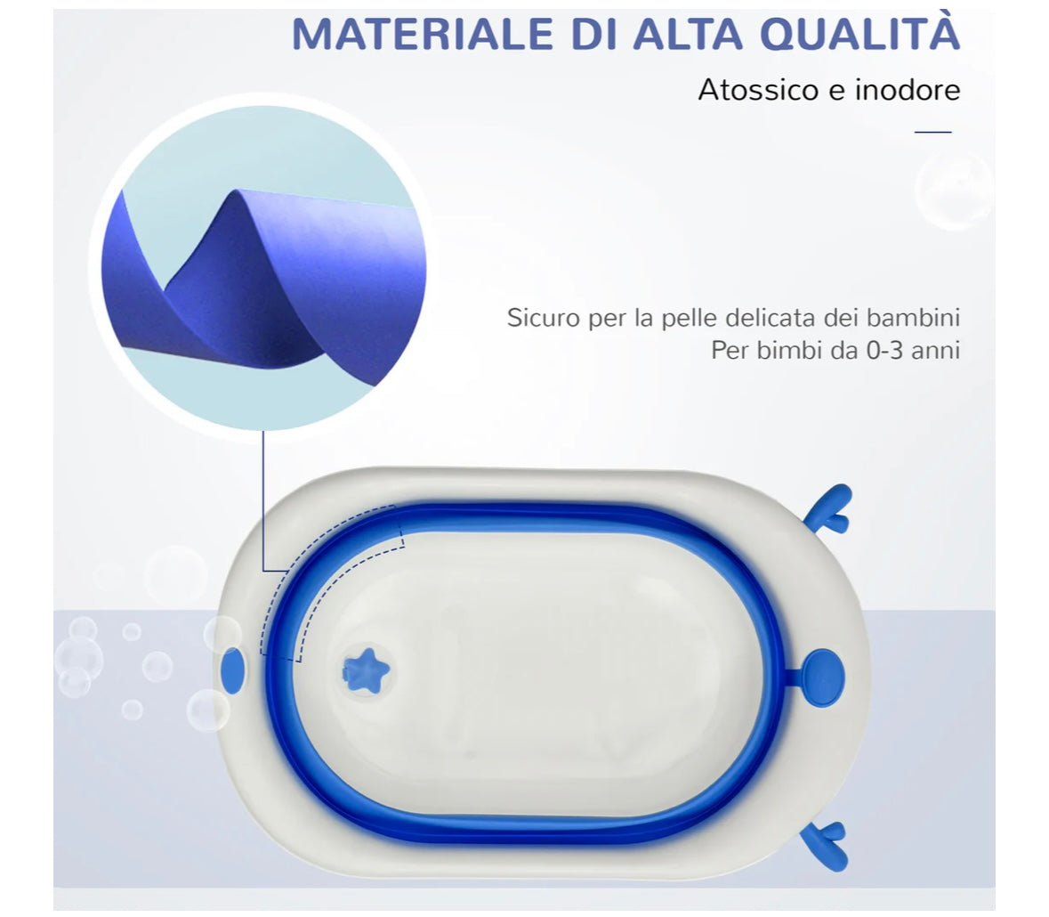 Vaschetta richiudibile con cuscino blu