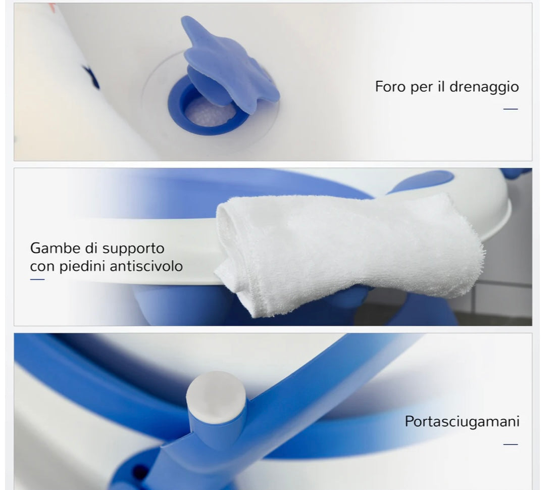 Vaschetta richiudibile con cuscino blu