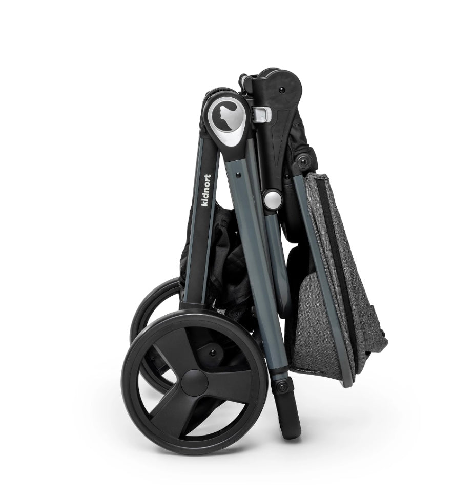 Passeggino reversibile 0/22 kg nero con accessori kidnort