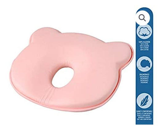 Cuscino ergonomico plagiocefalia testa piatta rosa