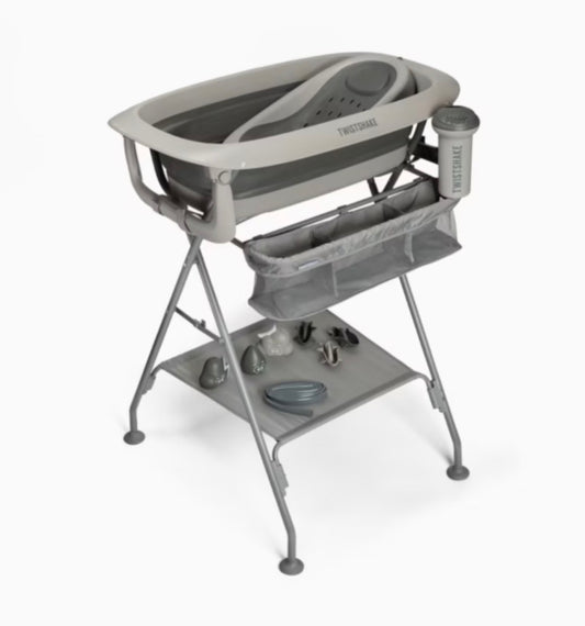 Set da bagno twistshake con vaschetta e giocattoli grigio
