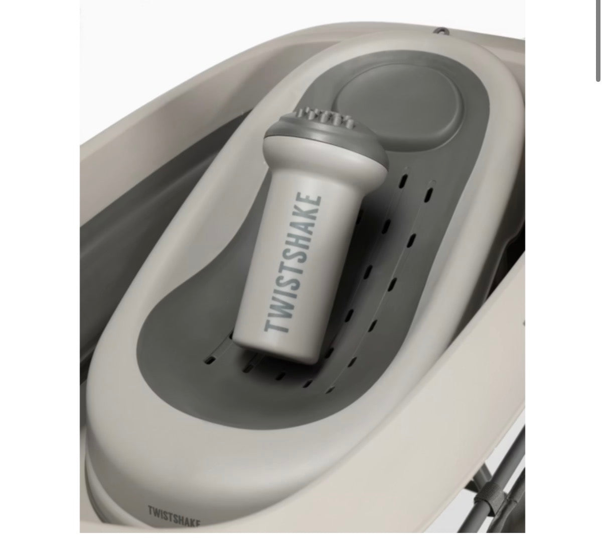 Set da bagno twistshake con vaschetta e giocattoli grigio