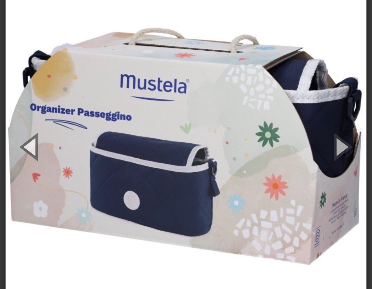 Organizer Mustela passeggino + crema cambio + salviette + detergente senza risciacquo