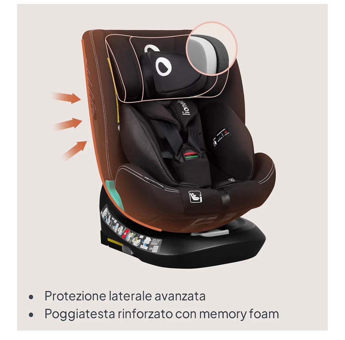 Sediolone auto Bastian i size 4in1 nero