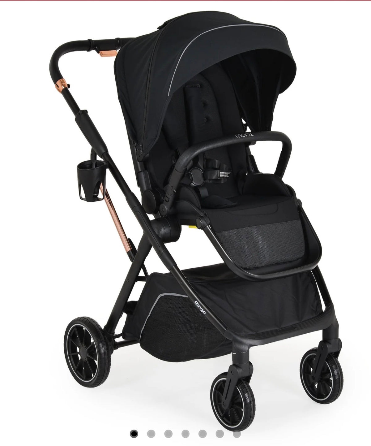 Passeggino leggero bingo 0/22kg reversibile nero Moni