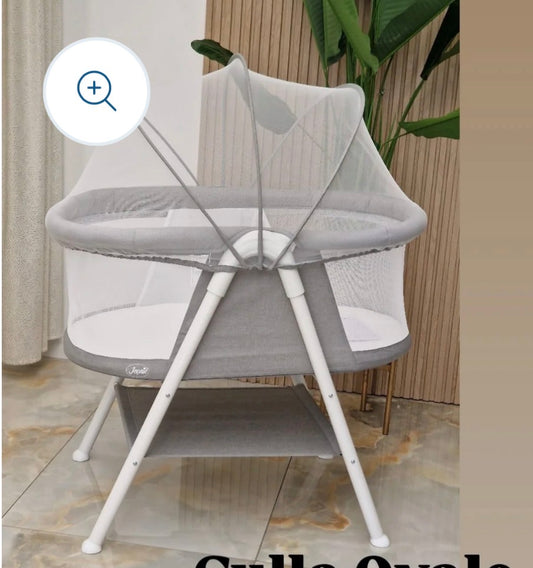 Culla ovale light  grigio + zanzariera