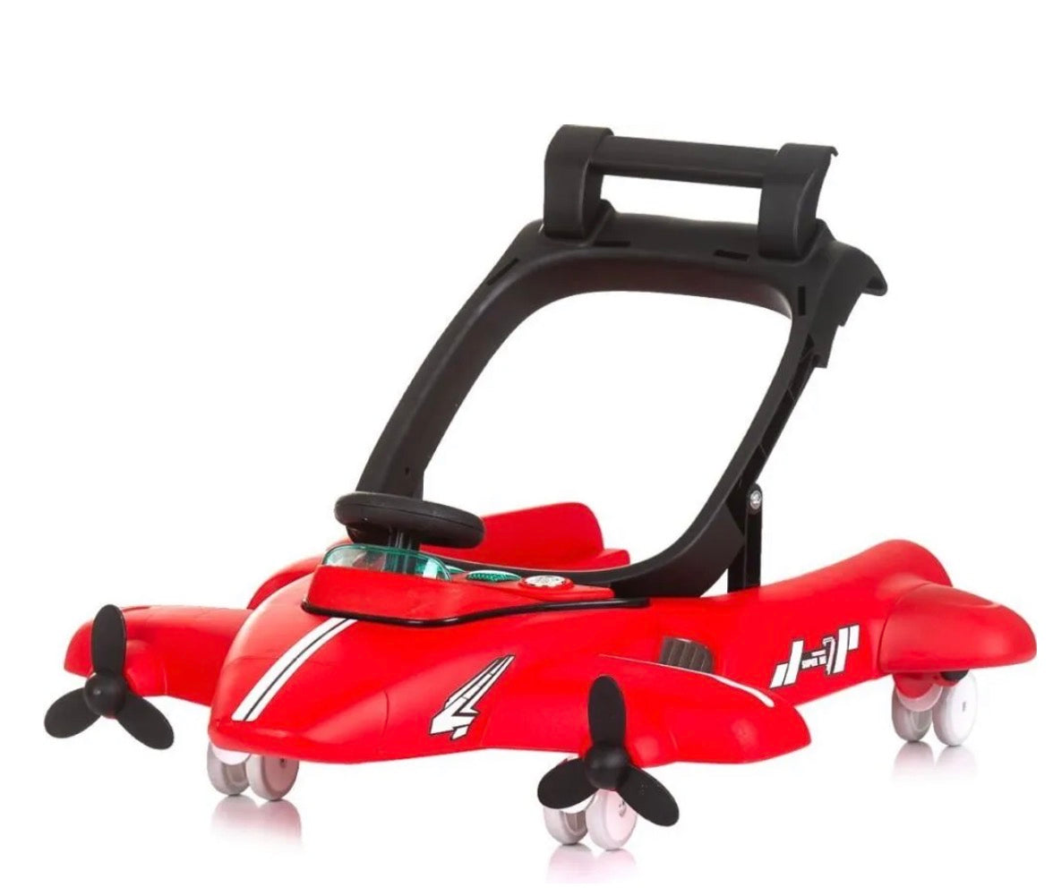 Girello airplane 3in1 rosso