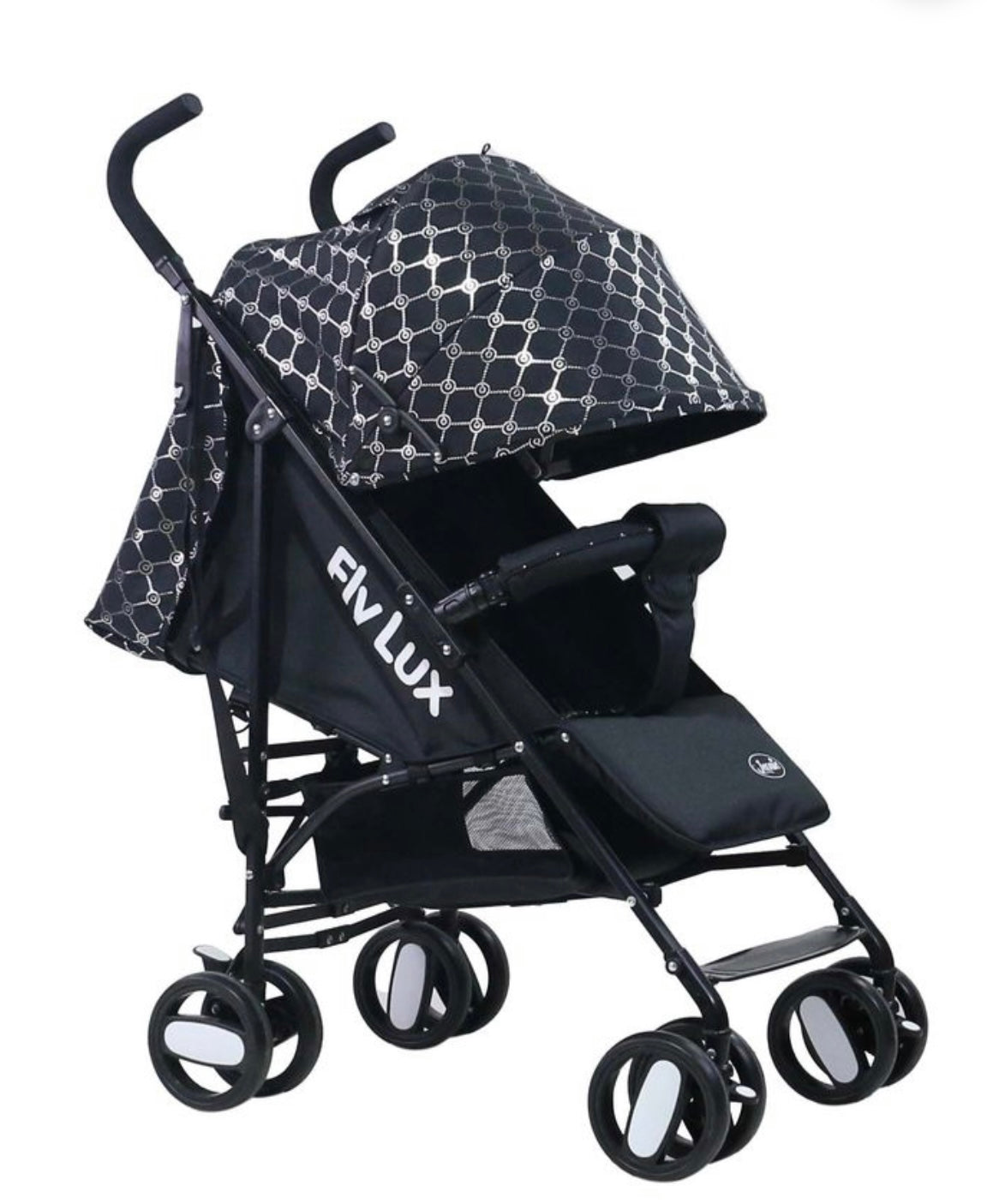 Passeggino leggero nero e argento fly lux Leonie