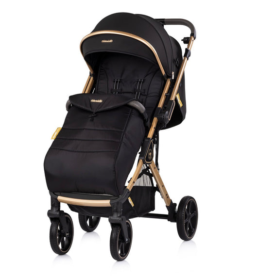 Passeggino leggero 22kg reversibile omnia nero e oro chipolino