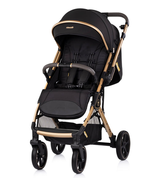 Passeggino leggero 22kg reversibile omnia nero e oro chipolino
