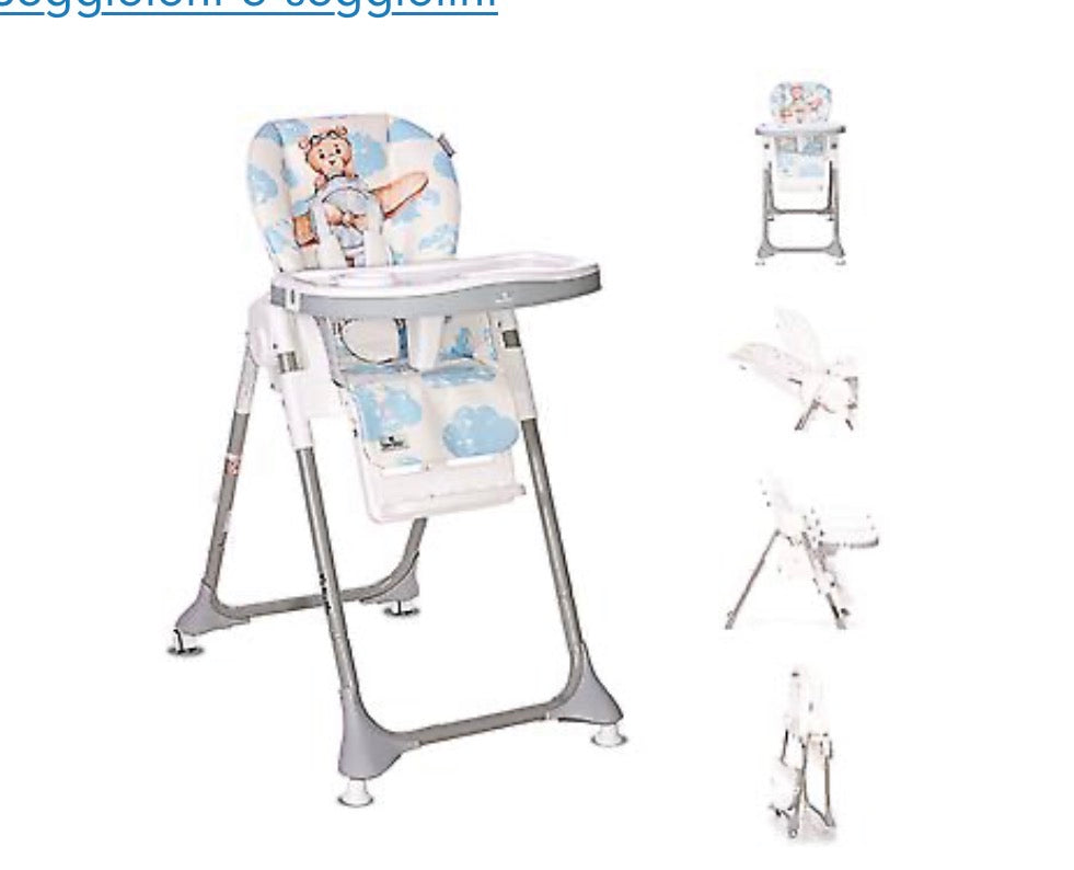 Sediolone pappa felicita baby blu Lorelli