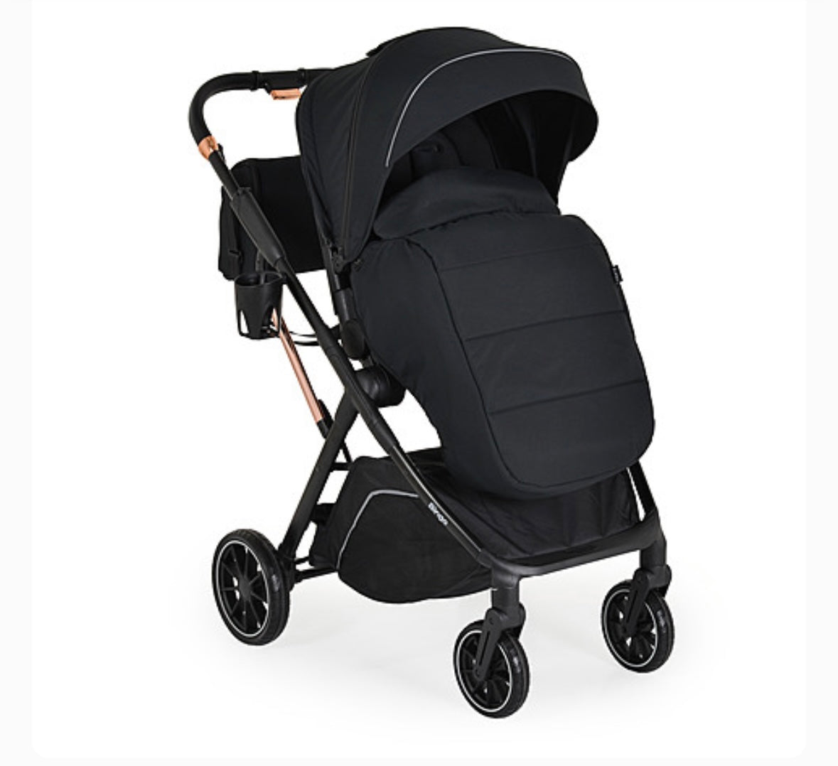 Passeggino leggero reversibile 0/22 kg nero con accessori moni
