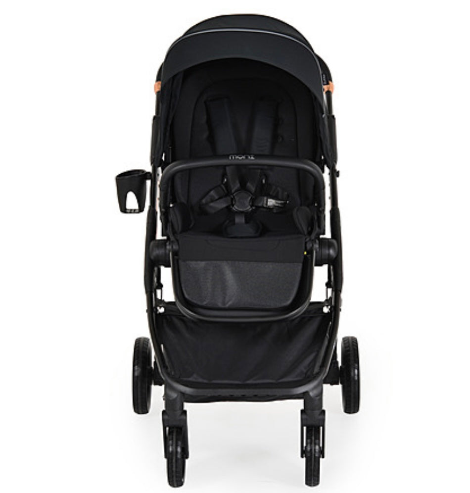 Passeggino leggero reversibile 0/22 kg nero con accessori moni