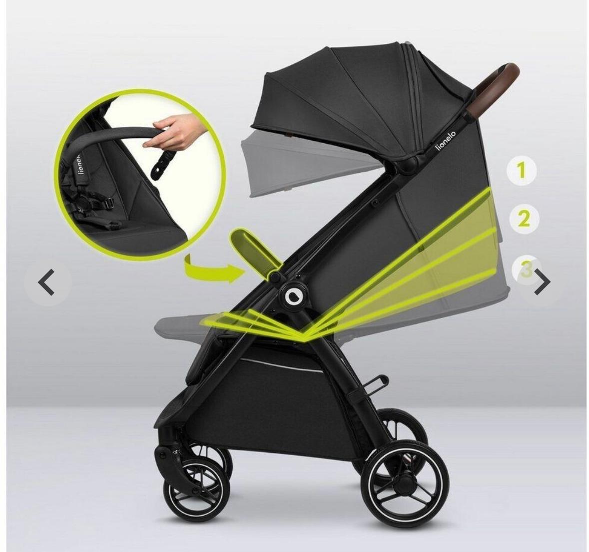 Passeggino leggero 22 kg grigio ingrid lionelo
