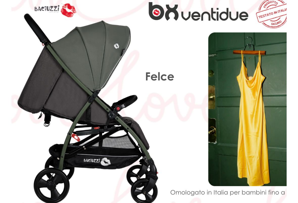 Passeggino leggero 22kg felce verde baciuzzi