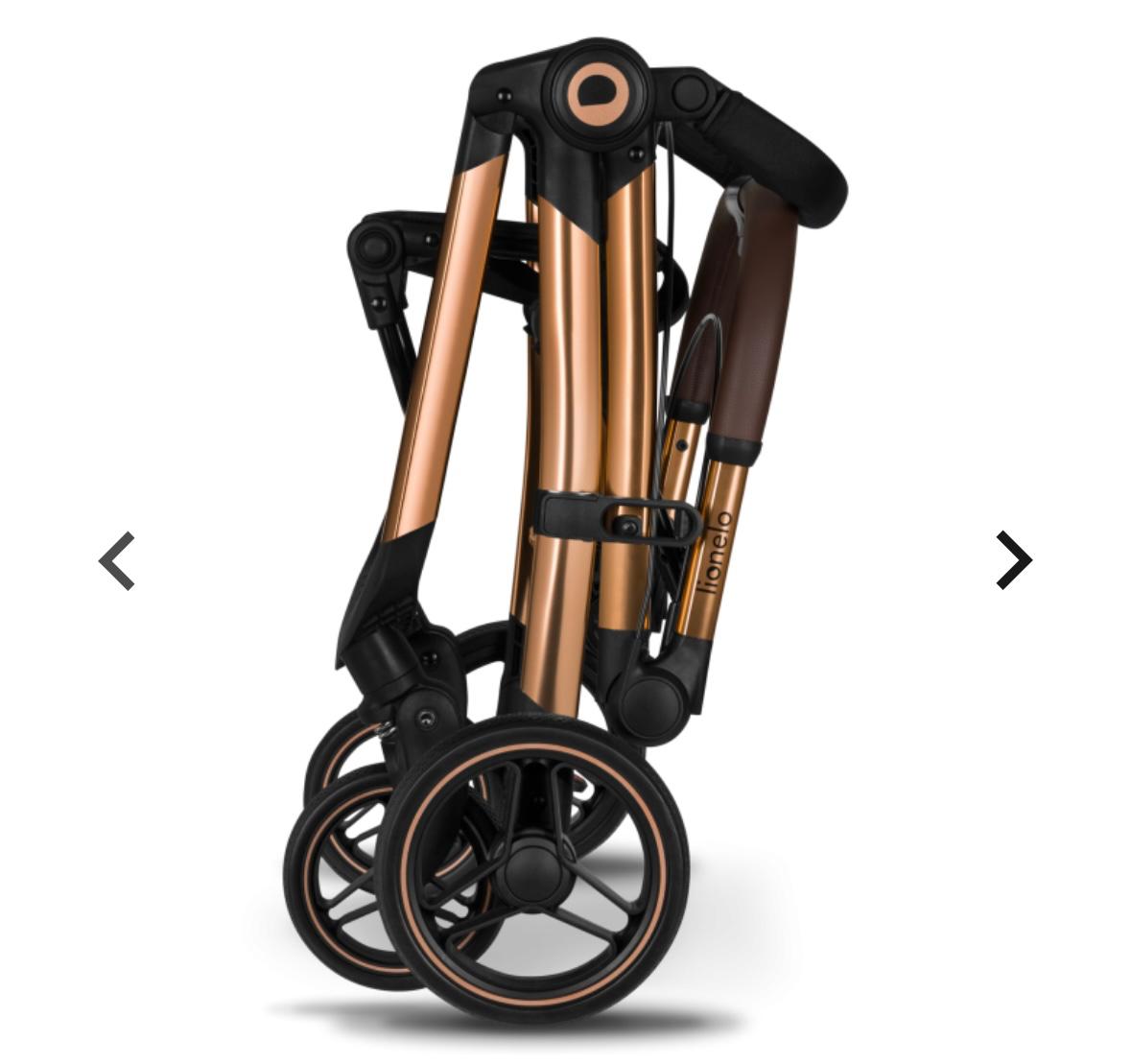 Passeggino leggero 22kg nero e oro ingrid lionelo